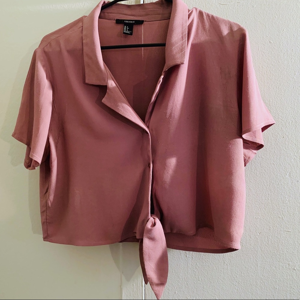 🌸 SMALL Forever 21 Pink Mauve Crop Top